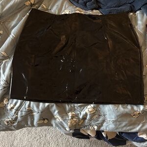 Fashion Nova Glossy Black Mini Skirt